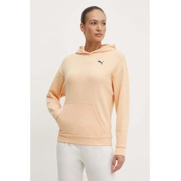 Puma hanorac de bumbac BETTER ESSENTIALS femei, culoarea portocaliu, cu glugă, uni 675988