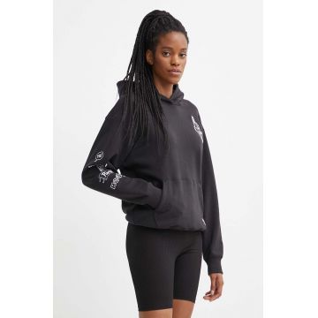 Puma hanorac de bumbac PUMA X SOPHIA CHANG femei, culoarea negru, cu glugă, cu imprimeu, 624629