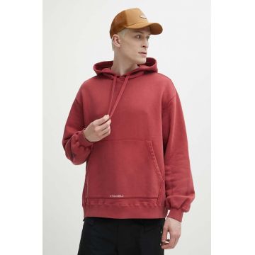 A-COLD-WALL* hanorac de bumbac Cubist Hoodie barbati, culoarea bordo, cu glugă, cu imprimeu, ACWMW173