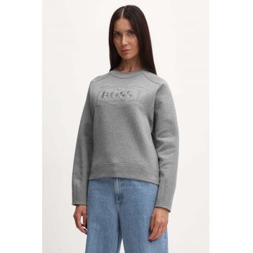 BOSS bluza femei, culoarea gri, cu imprimeu, 50518770