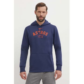 Nike bluza Houston Astros barbati, culoarea albastru marin, cu glugă, cu imprimeu