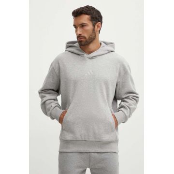 adidas bluza All SZN barbati, culoarea gri, cu glugă, melanj, IY4123