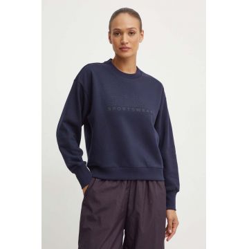 adidas bluza All SZN femei, culoarea albastru marin, cu imprimeu, IW1063