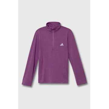 adidas bluza copii J HEA 1/2 ZIP culoarea roz, neted, IV9581