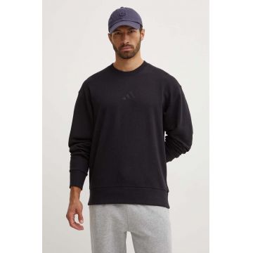 adidas hanorac de bumbac ALL SZN bărbați, culoarea negru, cu imprimeu, IX1261