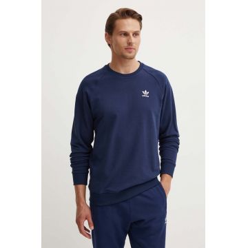 adidas Originals hanorac de bumbac barbati, culoarea albastru marin, neted, IX7678