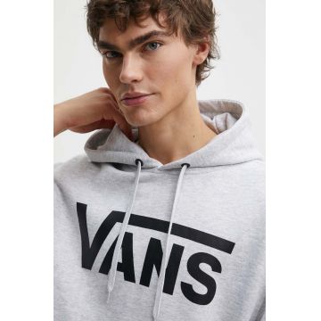 Vans bluza barbati, culoarea gri, cu glugă, cu imprimeu, VN000HNX1QI1