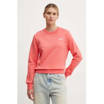 A.P.C. hanorac de bumbac sweat boxy petit vpc femei, culoarea portocaliu, neted, COHBR.F27918