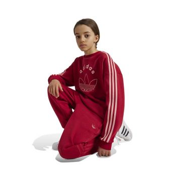 adidas Originals bluza copii CREW culoarea rosu, cu imprimeu, IY9548