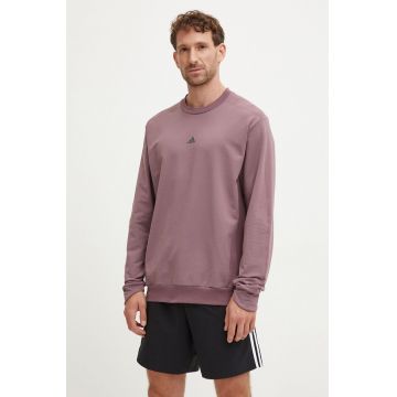 adidas Performance hanorac de antrenament culoarea violet, cu imprimeu, JF4240