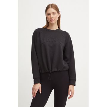 Dkny bluza femei, culoarea negru, cu imprimeu, DP4T9946