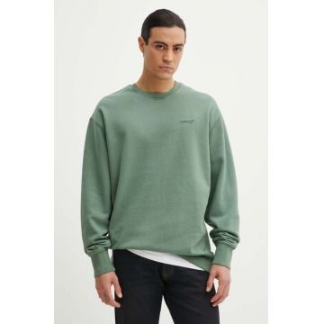 Levi's bluza barbati, culoarea verde, cu glugă, neted, A9244