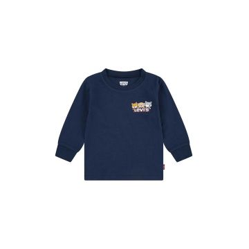 Levi's bluza bebe CRITTER HIKING ICONS TEE culoarea albastru marin, cu imprimeu, 6EL434