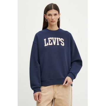 Levi's bluza femei, culoarea albastru marin, cu imprimeu, 001B5