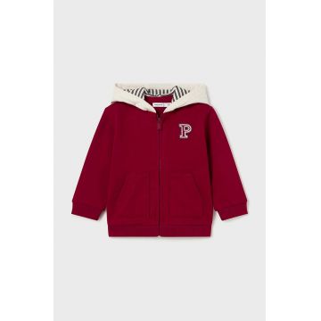 Mayoral bluza bebe culoarea bordo, cu glugă, neted, 2473