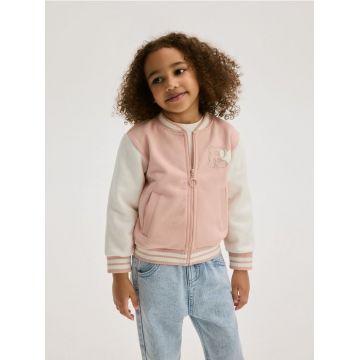 Reserved - Bluză sport bomber cu detaliu brodat - roz-pastel