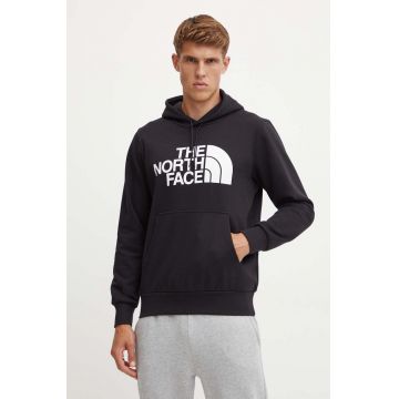 The North Face bluza Easy Hoodie barbati, culoarea negru, cu glugă, cu imprimeu, NF0A89FFJK31