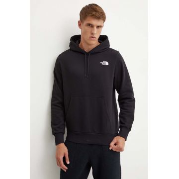 The North Face bluza Simple Dome Hoodie barbati, culoarea negru, cu glugă, cu imprimeu, NF0A89FCJK31