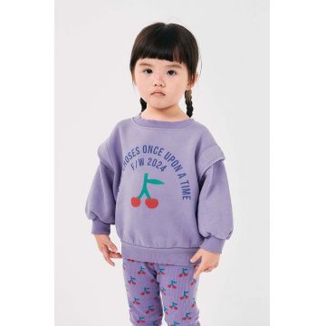 Bobo Choses bluza copii culoarea violet, cu imprimeu, 224AC055