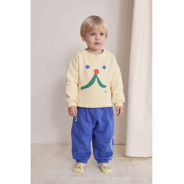 Bobo Choses hanorac de bumbac pentru bebelusi Funny face culoarea galben, cu imprimeu, 224AB030