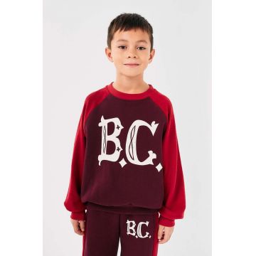 Bobo Choses hanorac de bumbac pentru copii culoarea bordo, cu imprimeu, 224AC050