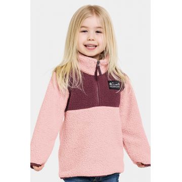 Didriksons hanorac polar pentru copii GOSIG KIDS HALFZIP culoarea roz, modelator, 505536