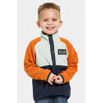 Didriksons hanorac polar pentru copii MONTE KIDS HALF BU culoarea albastru marin, modelator, 505590