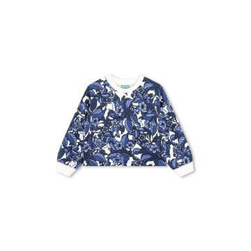 Kenzo Kids hanorac de bumbac pentru copii culoarea albastru marin, modelator, K60695