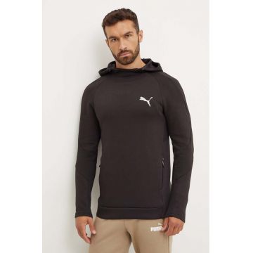 Puma bluza barbati, culoarea negru, cu glugă, cu imprimeu, 681699