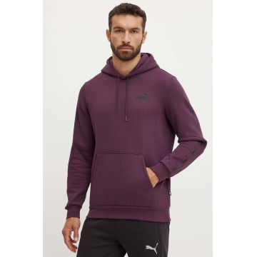 Puma bluza barbati, culoarea violet, cu glugă, cu imprimeu