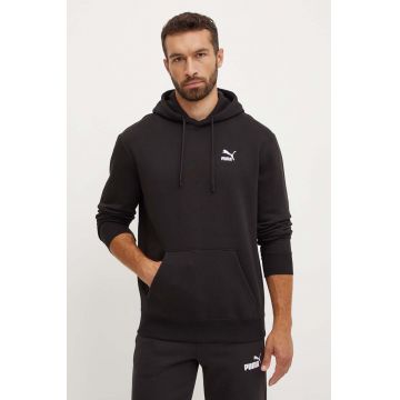 Puma bluza Classics barbati, culoarea negru, cu glugă, cu imprimeu, 535596