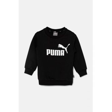 Puma bluza copii ESS Big Logo Crew FL B culoarea negru, cu imprimeu