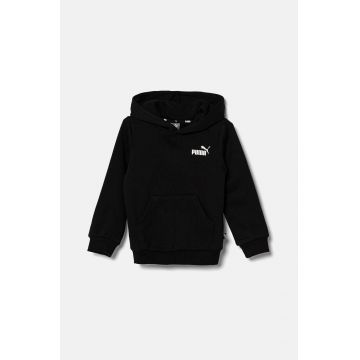 Puma bluza copii ESS Small Logo Hoodie FL B culoarea negru, cu glugă, cu imprimeu