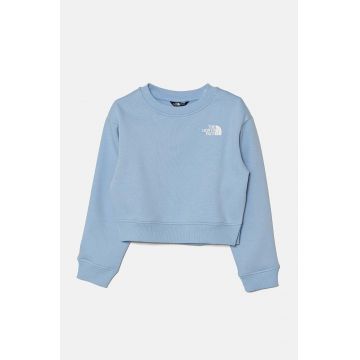 The North Face bluza copii CROP OVERSIZE CUTLINE CREW cu imprimeu, NF0A89HF1I51