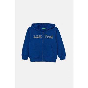 United Colors of Benetton hanorac de bumbac pentru copii cu glugă, modelator, 3J68G5034