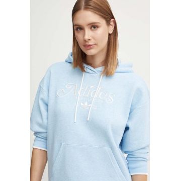 adidas Originals bluza femei, cu glugă, melanj, IX3535