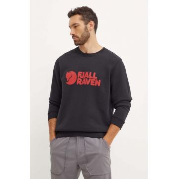 Fjallraven bluză trening Fjällräven Logo culoarea negru, cu imprimeu, F84142.550