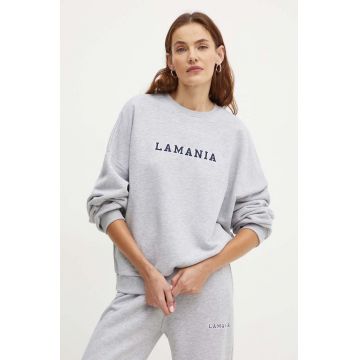 La Mania bluza PL femei, culoarea gri, melanj, RETRO