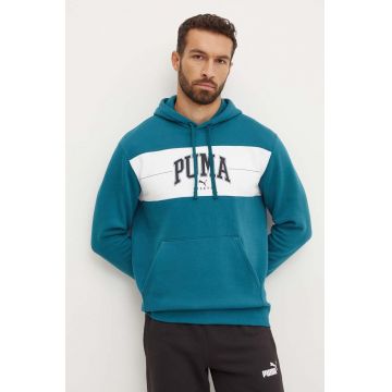 Puma bluza barbati, culoarea turcoaz, cu glugă, modelator, 681796