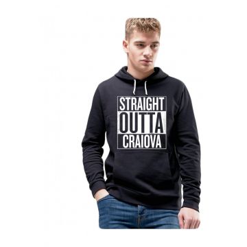 Hanorac Barbati Negru- Straight Outta Craiova