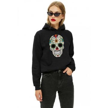 Hanorac dama negru - Sugar Skull