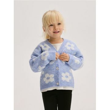 Reserved - Cardigan cu imprimeu floral - albastru-pal