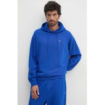 United Colors of Benetton hanorac de bumbac barbati, cu glugă, neted, 342ZU201K