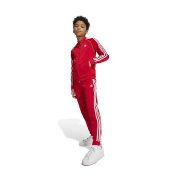 adidas Originals bluza copii SST TRACK TOP culoarea rosu, cu imprimeu, IX7629