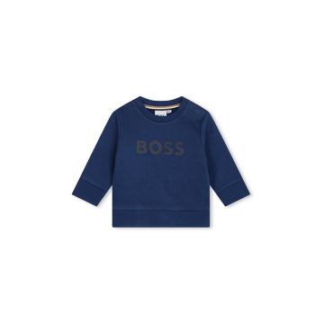 BOSS bluză bebe culoarea albastru marin, cu imprimeu, J51289