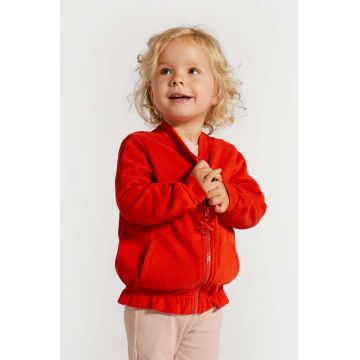 Coccodrillo bluza bebe culoarea rosu, neted, CUTE GIRL NEWBORN