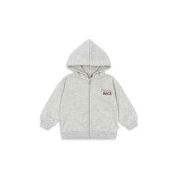 Konges Sløjd bluza copii LOU SWEAT HOOD OCS culoarea gri, cu glugă, cu imprimeu, KS101566