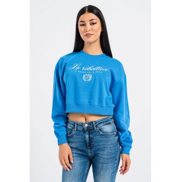 Bluza sport crop cu imprimeu