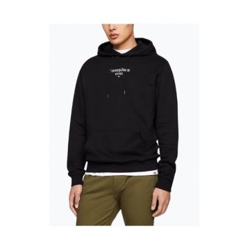 Hanorac barbati - HOODY cu imprimeu cu logo pe spate - croiala Regular fit - Negru