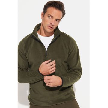 Bluza de trening din material fleece cu fermoar scurt